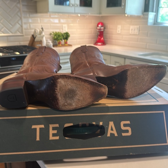 Tecovas Brown Leather Western Heeled Boots - Picture 13 of 16